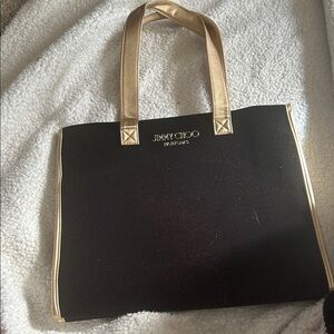 Jimmy Choo Elegant Black Tote with Gold Handles
